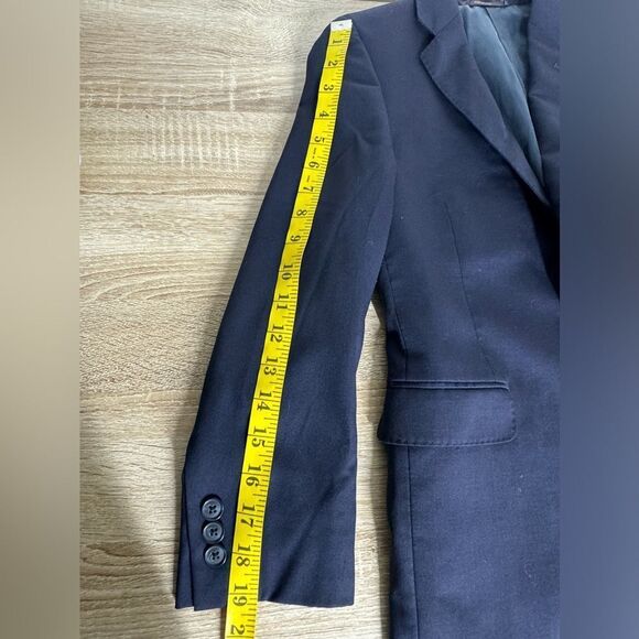 Hickey Freeman Boys 10H Navy Blue Wool Blazer Two Buttons Sport Coat - Picture 9 of 10